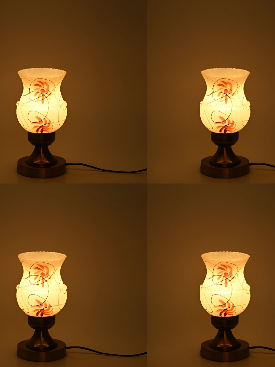 

Afast White and Goldtoned 4 Pieces Metal with Adjustable Table Lamp Cord