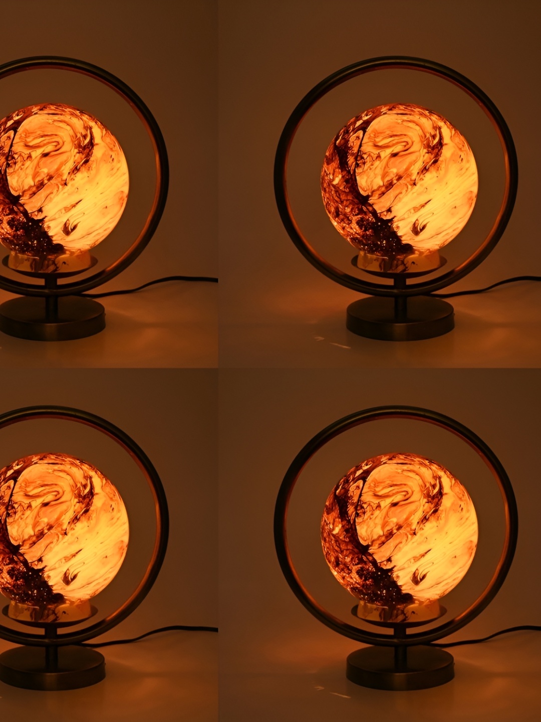 

Afast Brown 4 Pieces Printed Metal Table Lamps