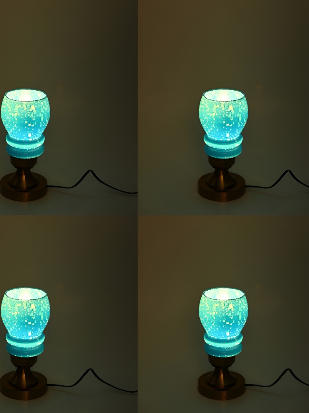 

Afast Blue& White Textured Contemporary Table Lamp