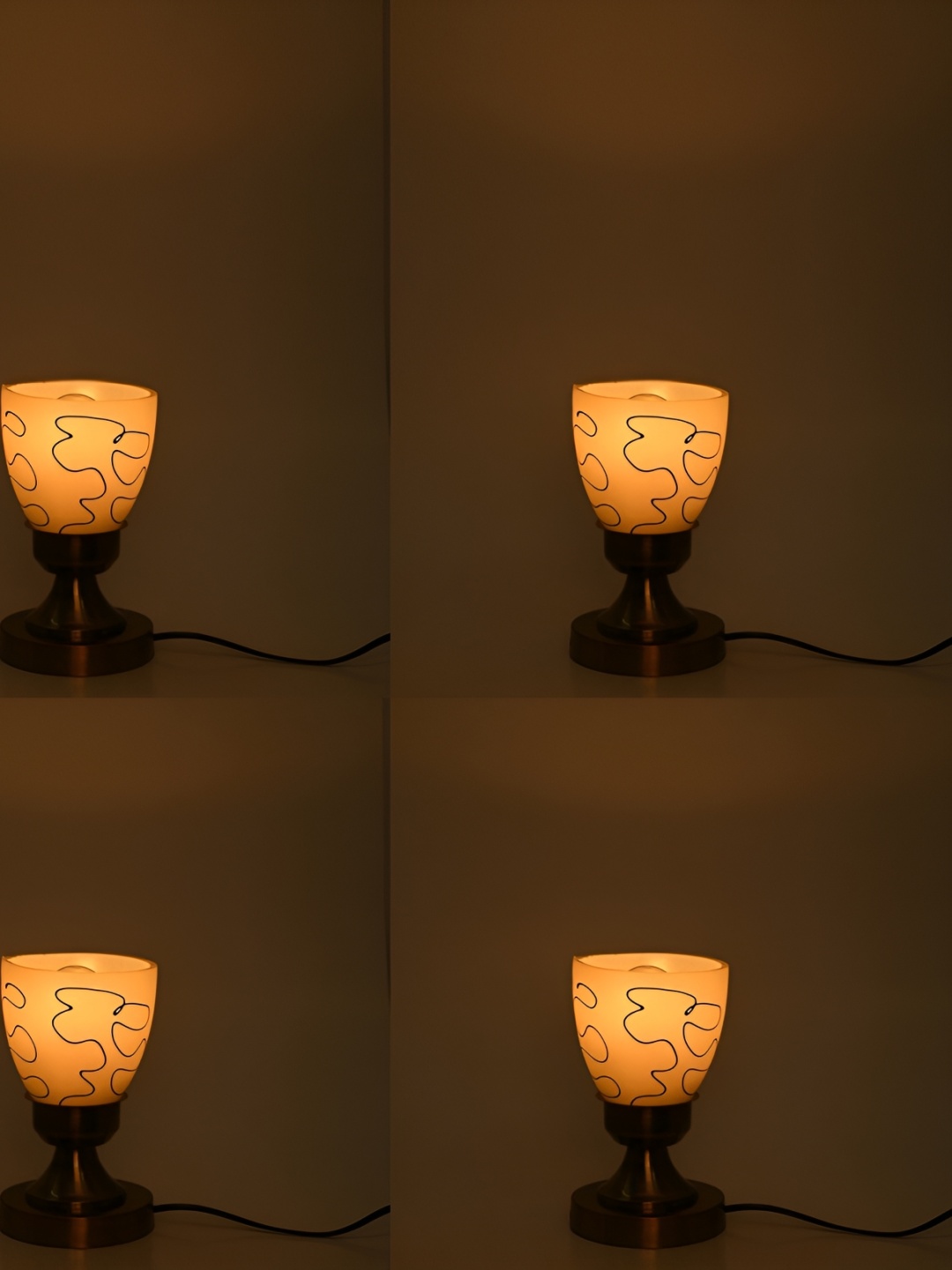 

Afast Yellow & Black 4 Pieces Printed Contemporary Metal Table Lamp with Adjustable Cord, White