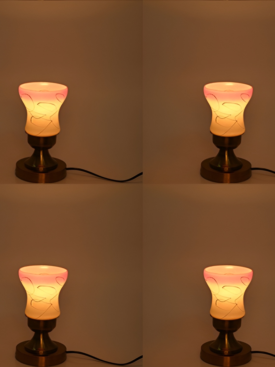 

Afast White 4 Pieces Bell Shaped Adjustable Table Lamp