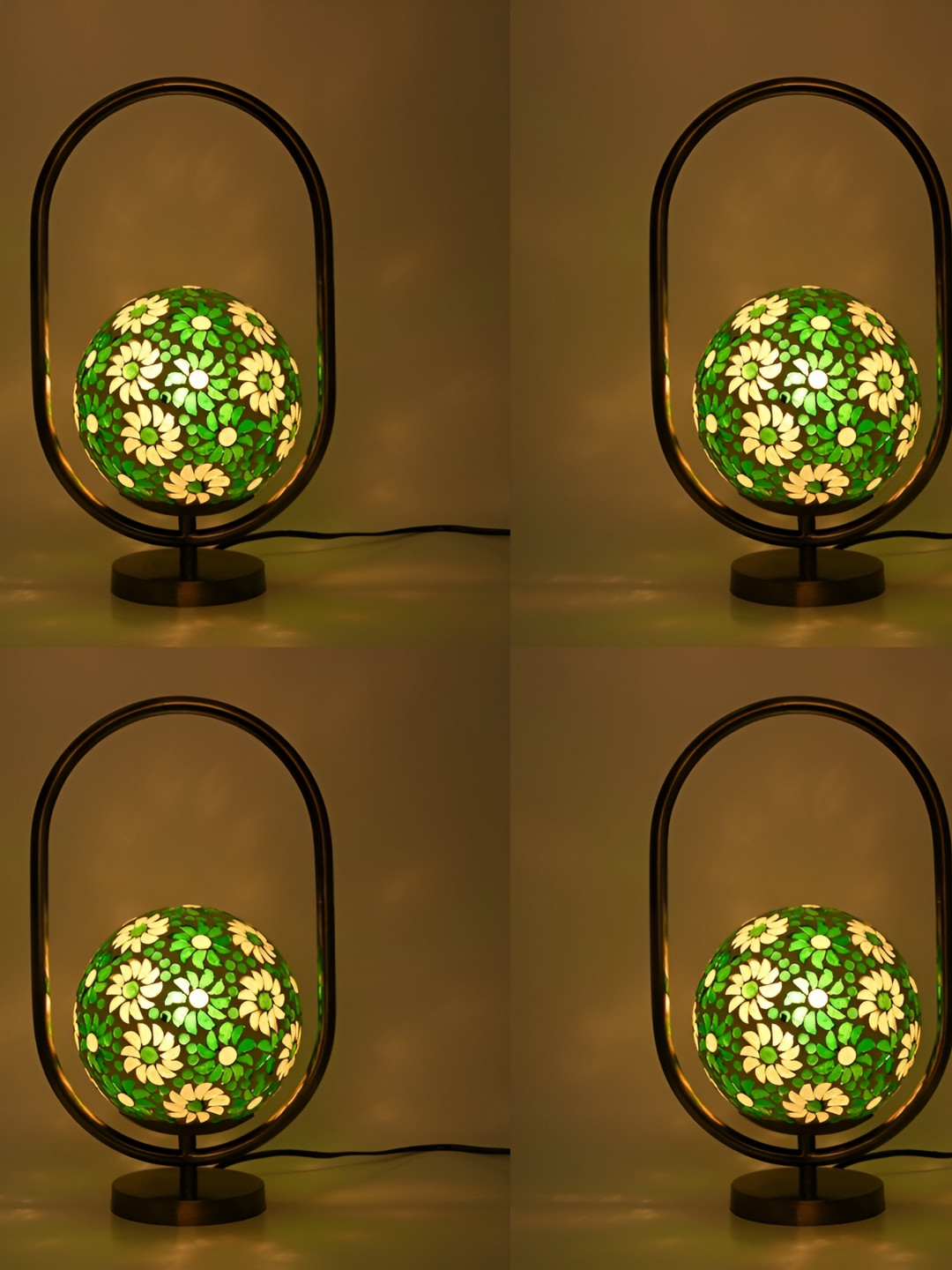 

Afast Green & Beige 4 Pieces Metal Adjustable Cord Table Lamp, Multi