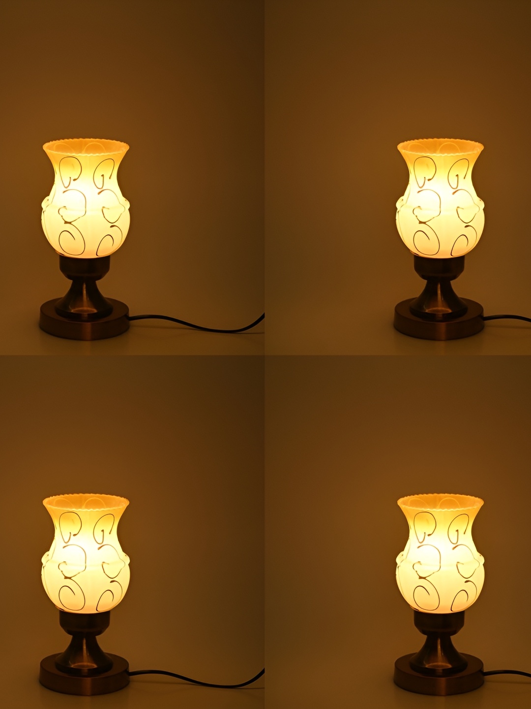 

Afast Gold Toned 4 Pieces Metal with Adjustable Cord Table Lamp