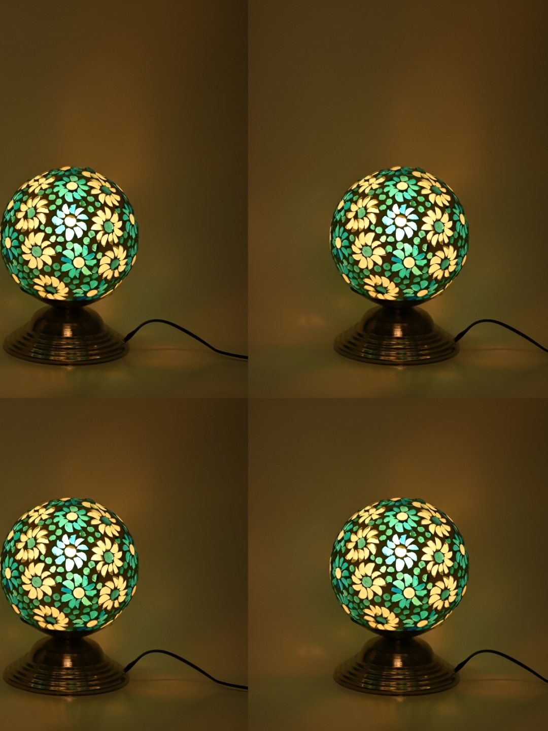 

Afast Yellow & Green Printed Metal Spherical Table Lamp with Adjustable Cord