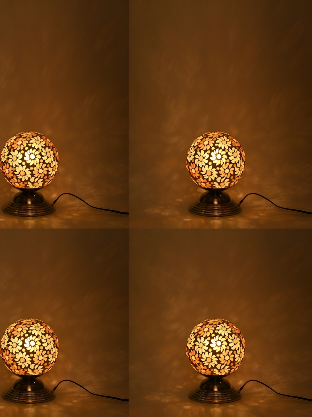 

Afast White & Brown Textured Metal Contemporary Table Lamp