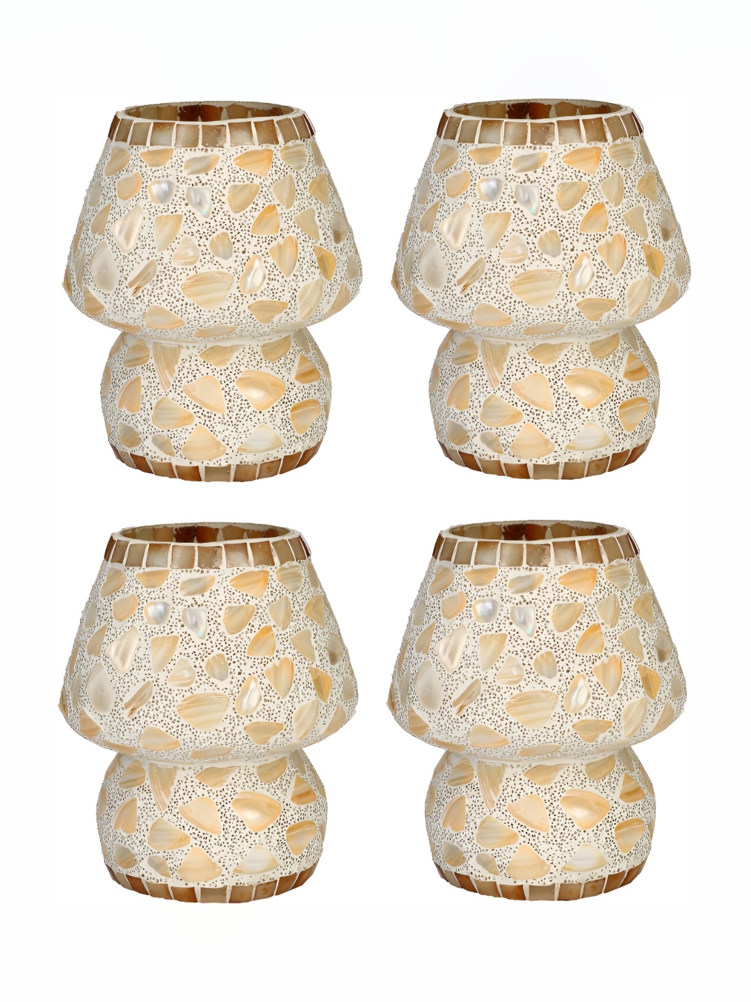 Afast Beige 4 Pcs Glass with Adjustable Cord Table Lamp