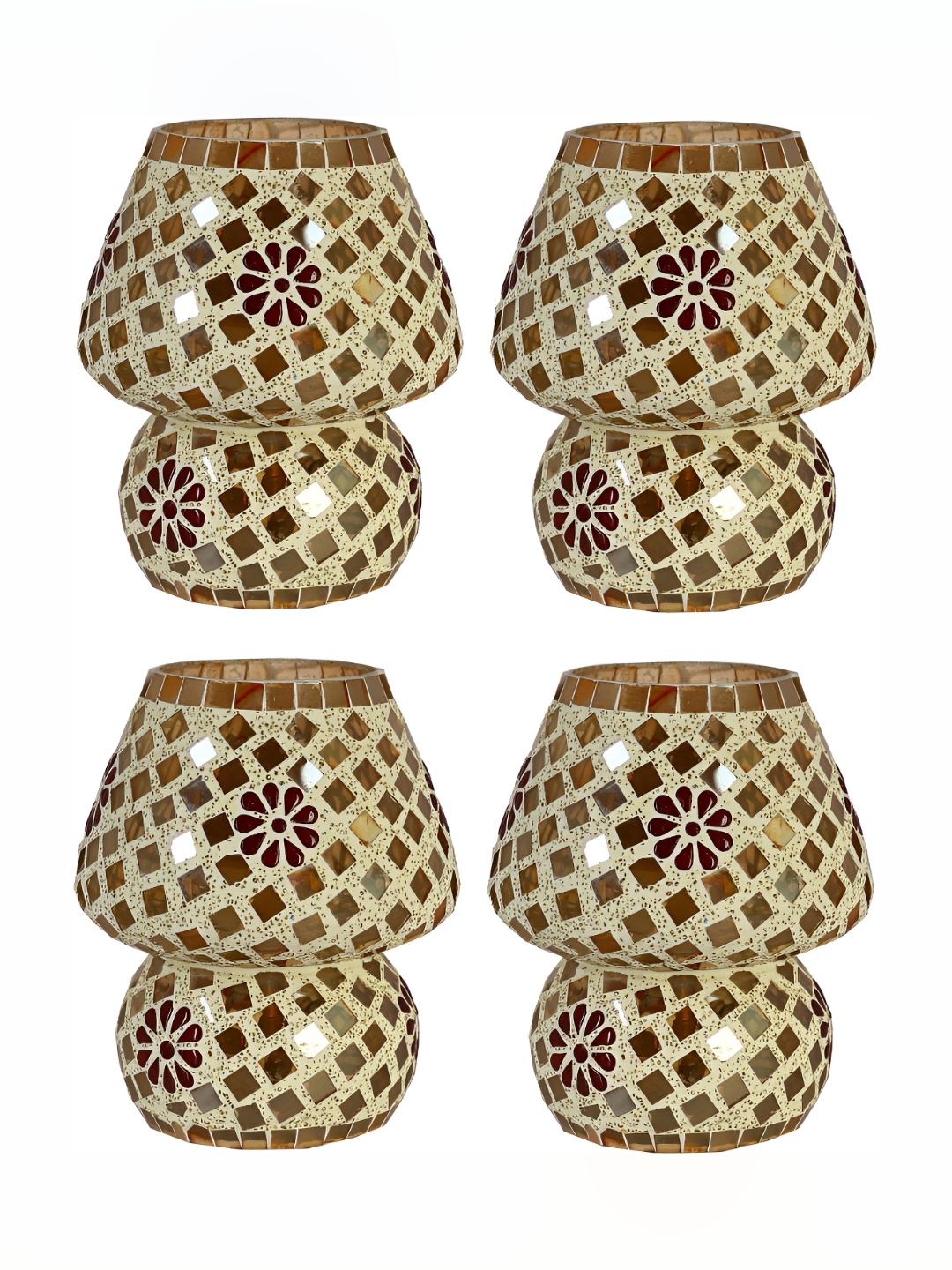 

Afast Gold-Tone & Grey 4Pcs Textured Glass with Adjustable Cord Table Lamp
