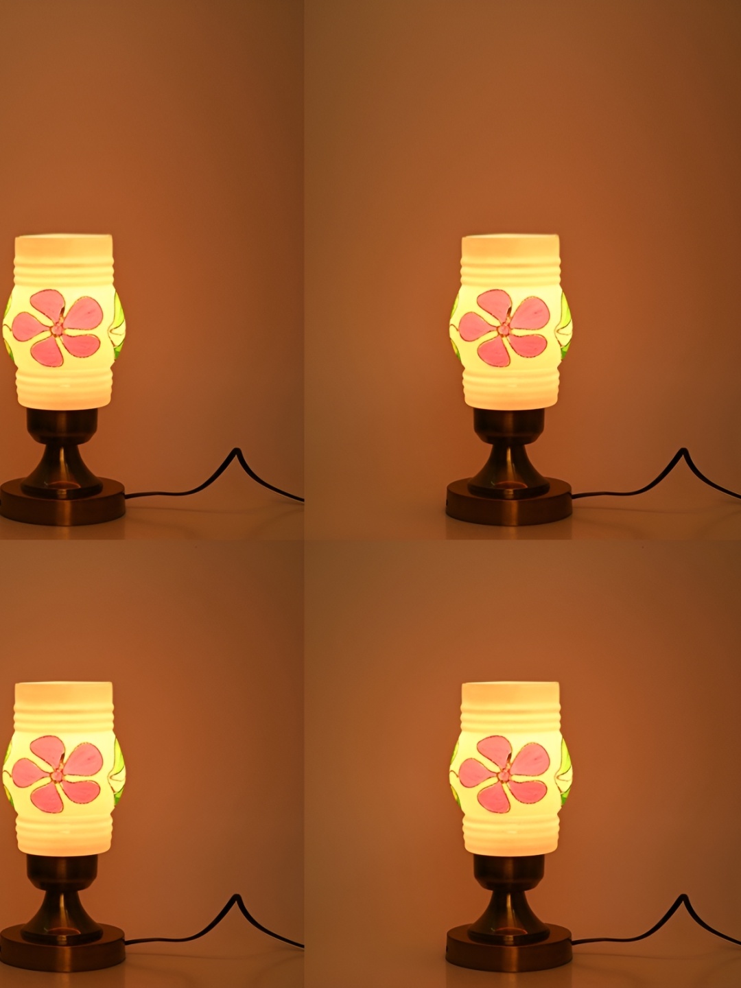 

Afast Yellow & Red 4 Pcs Printed Abstract Shaped Metal Table Lamps with Adjustable Cord