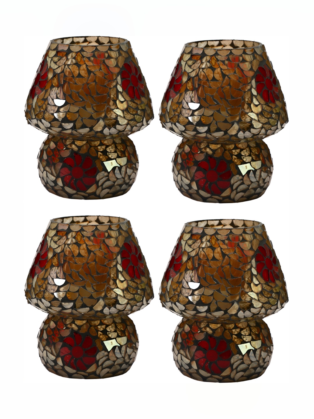 

Afast Brown & Beige 4 Pcs Glass Textured Abstract Table Lamps with Adjustable Cord