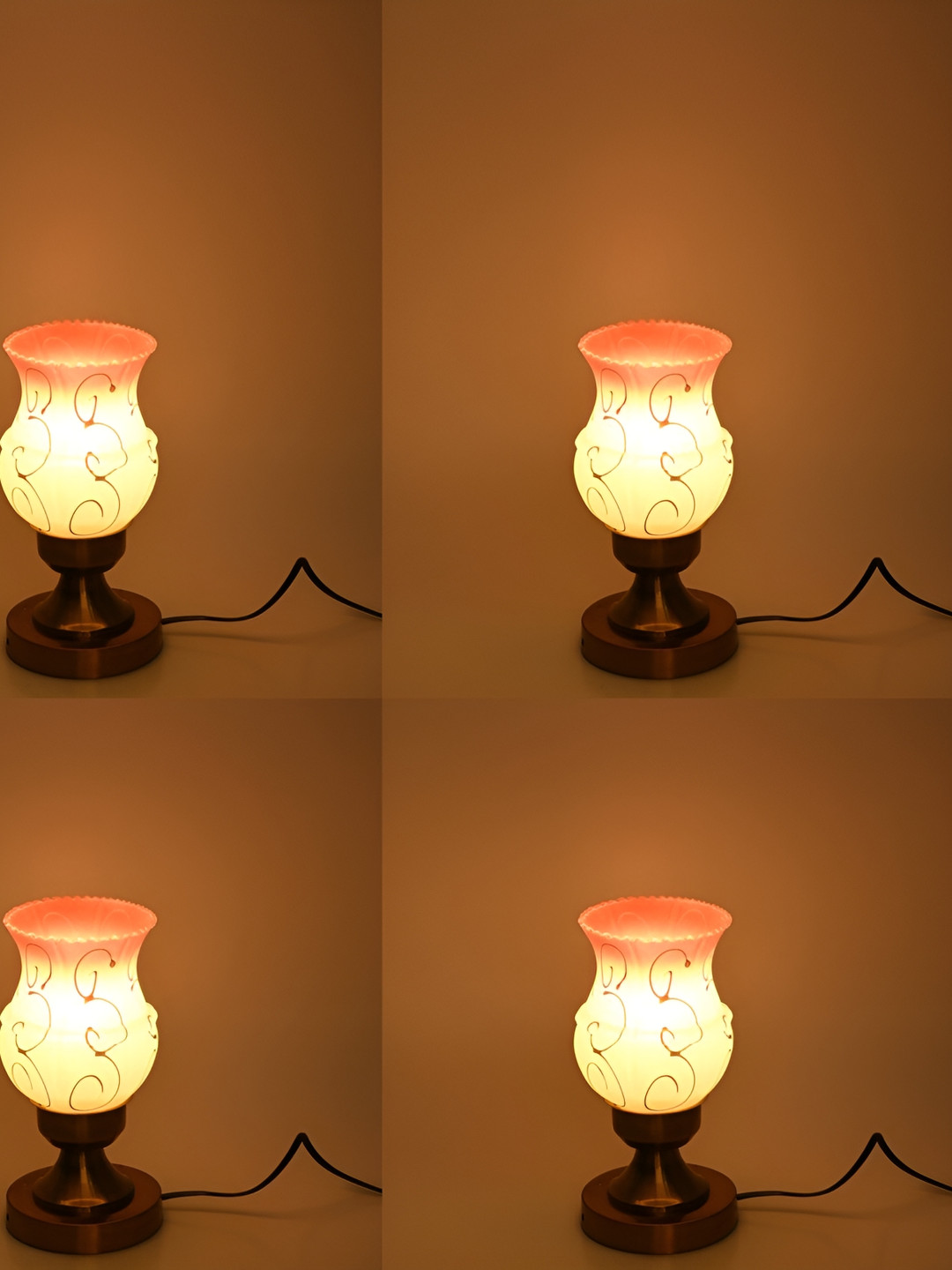 

Afast White & Black 2 Pieces Printed Iron With Adjustable Cord Table Lamps