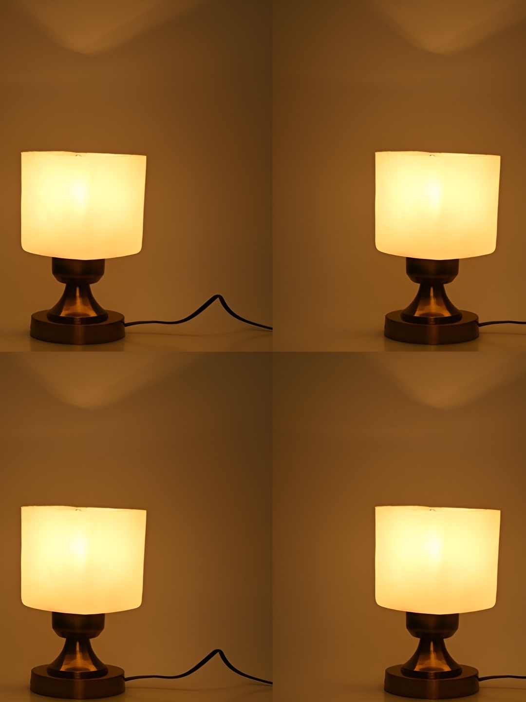 

Afast White & Brown 4Pcs Solid Metal with Adjustable Cord Table Lamp