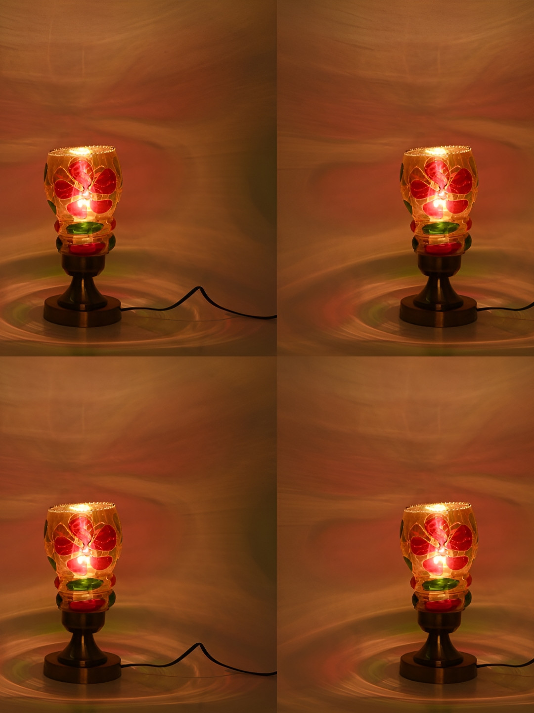 

Afast Yellow & Green 4 Pieces Printed Contemporary Metal Table Lamp with Adjustable Cord