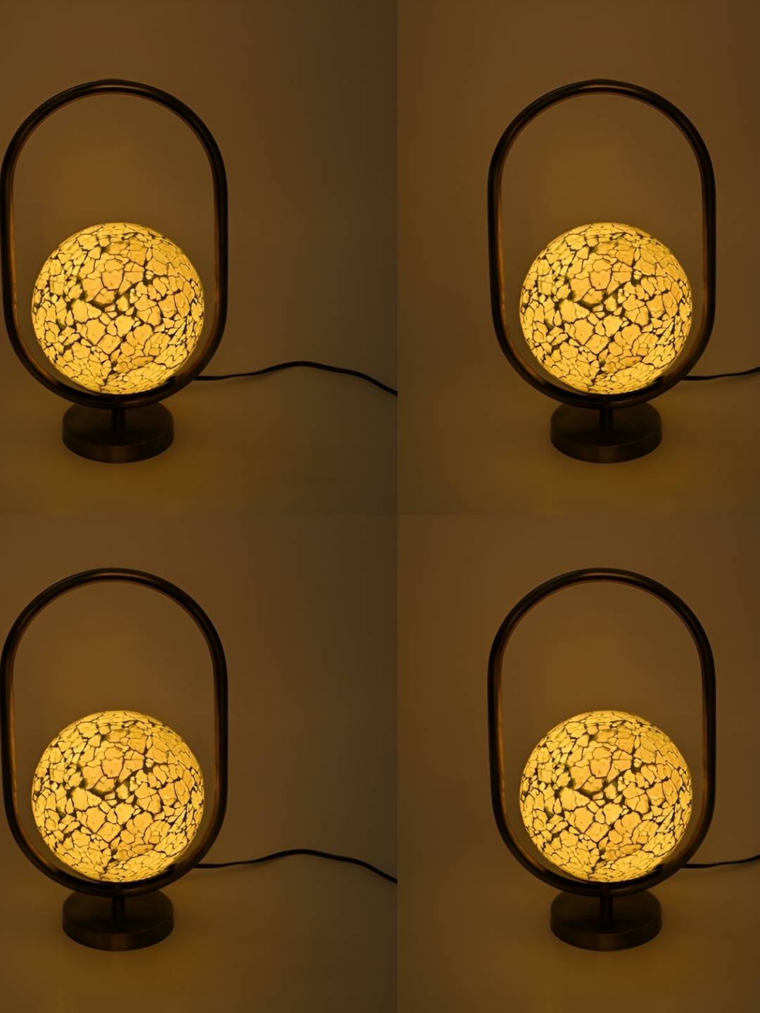 

Afast White and GoldToned 4 Pieces Metal with Adjustable Table Lamp Cord