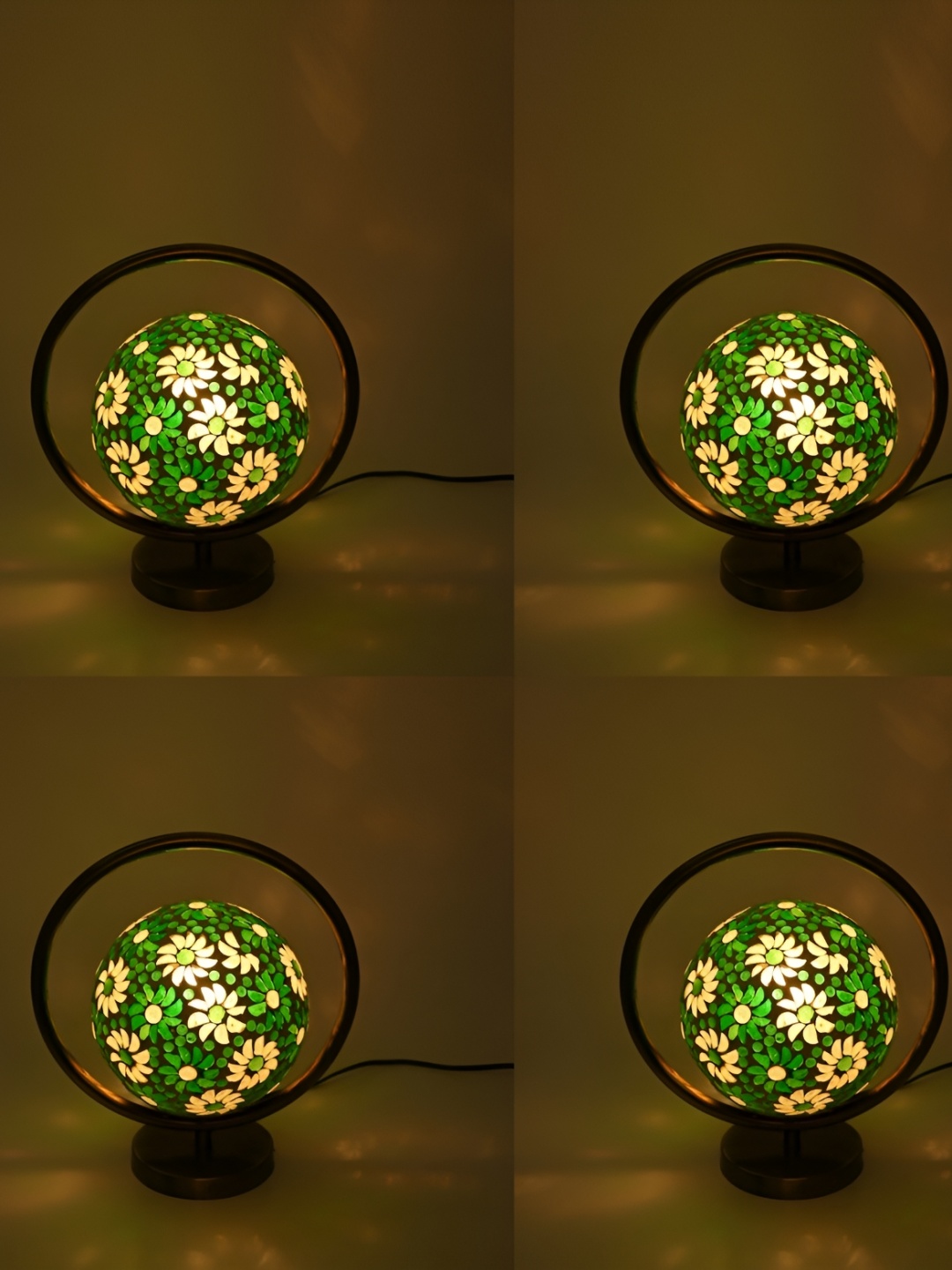 Afast Green & Yellow Textured Contemporary Table Lamp