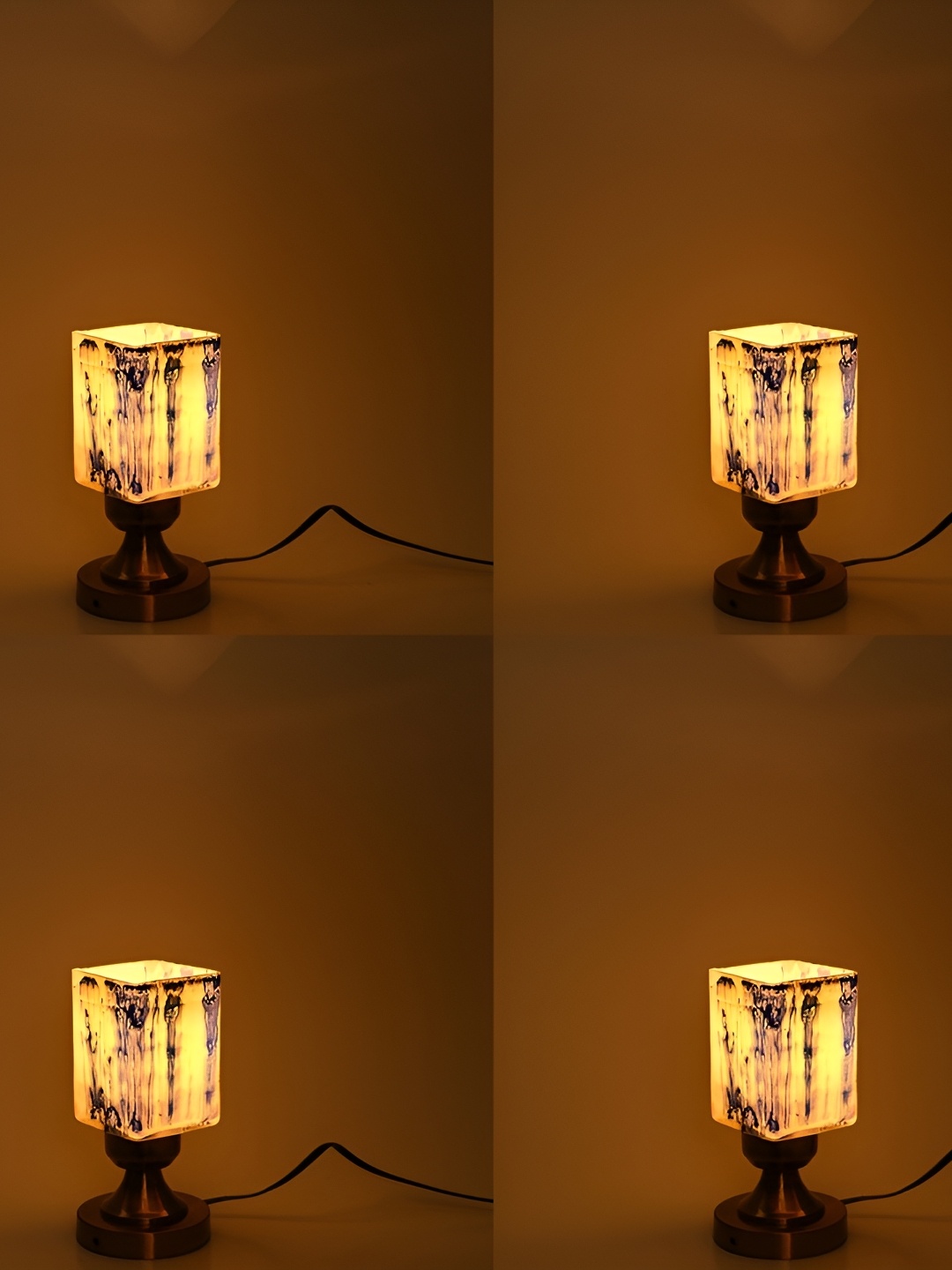 

Afast White & Black 4 Pieces Printed Rectangle Shaped Contemporary Table Lamps