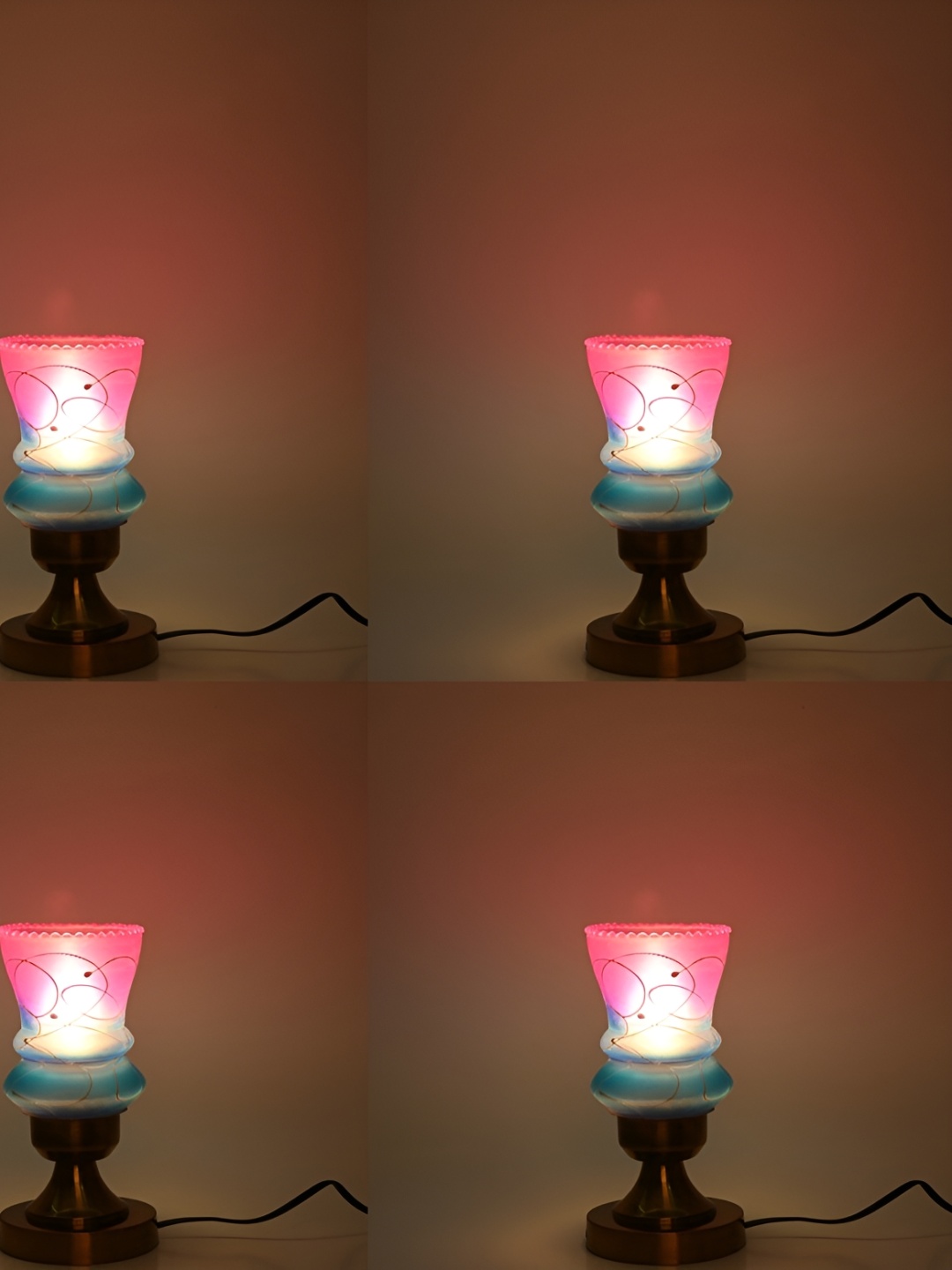 

Afast White & Pink Colourblocked Metal Table Lamp