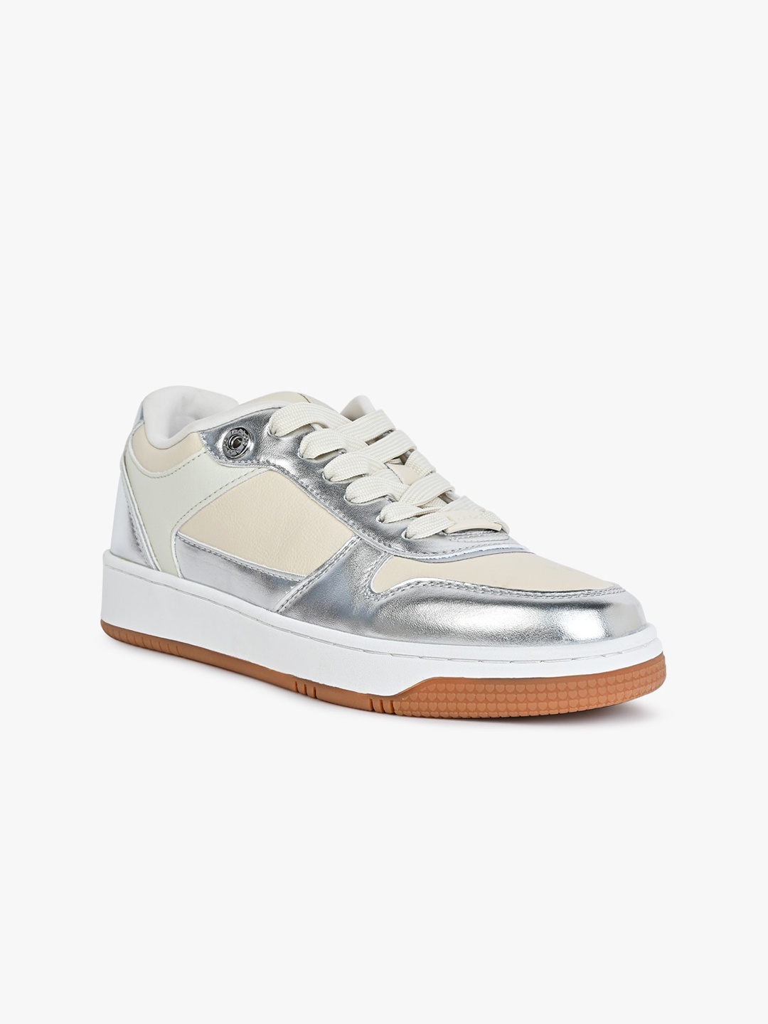 

ALDO Women Colourblocked Round Toe Lace Up Sneakers, Silver