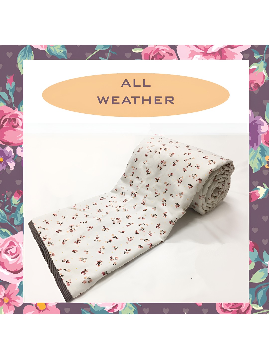 

ELAN DREAMS Bliss Brown & Maroon Floral AC Room 110 GSM Single Bed Dohar