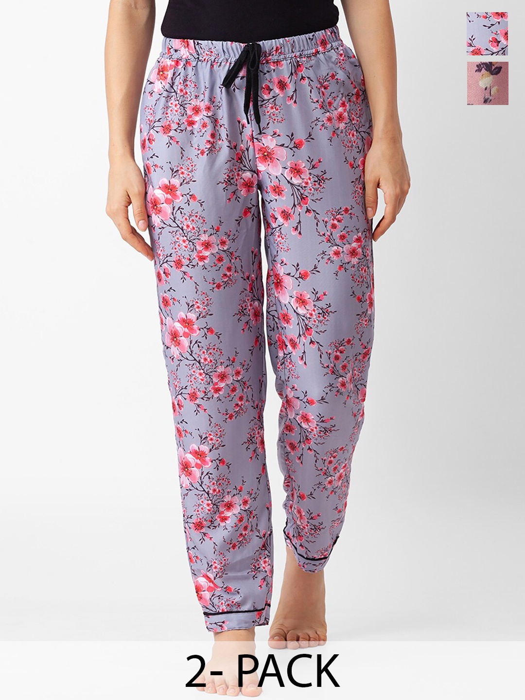 

NOIRA Pack Of 2 Printed Lounge Pants, Purple