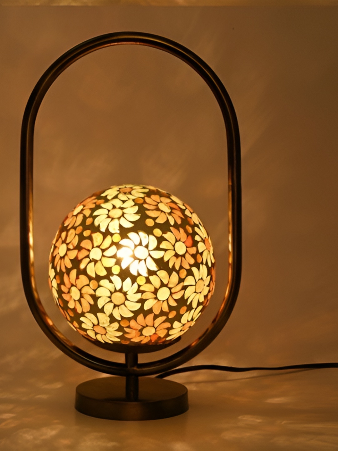 

Afast Yellow Spherical Shaped Glass Table Lamp