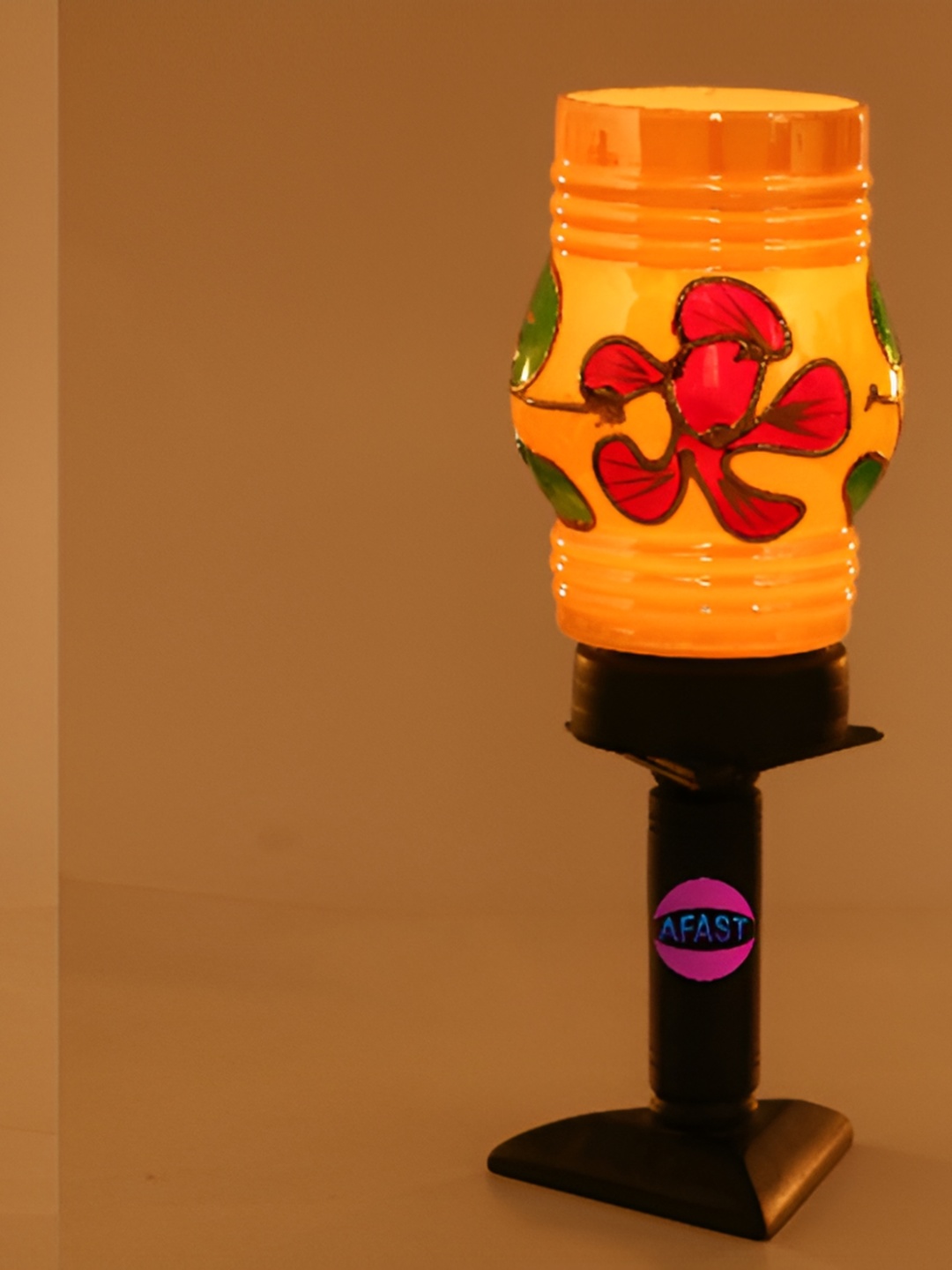 

Afast 2 Pcs Red & Green Printed Wooden with Adjustable Cord Table Lamps