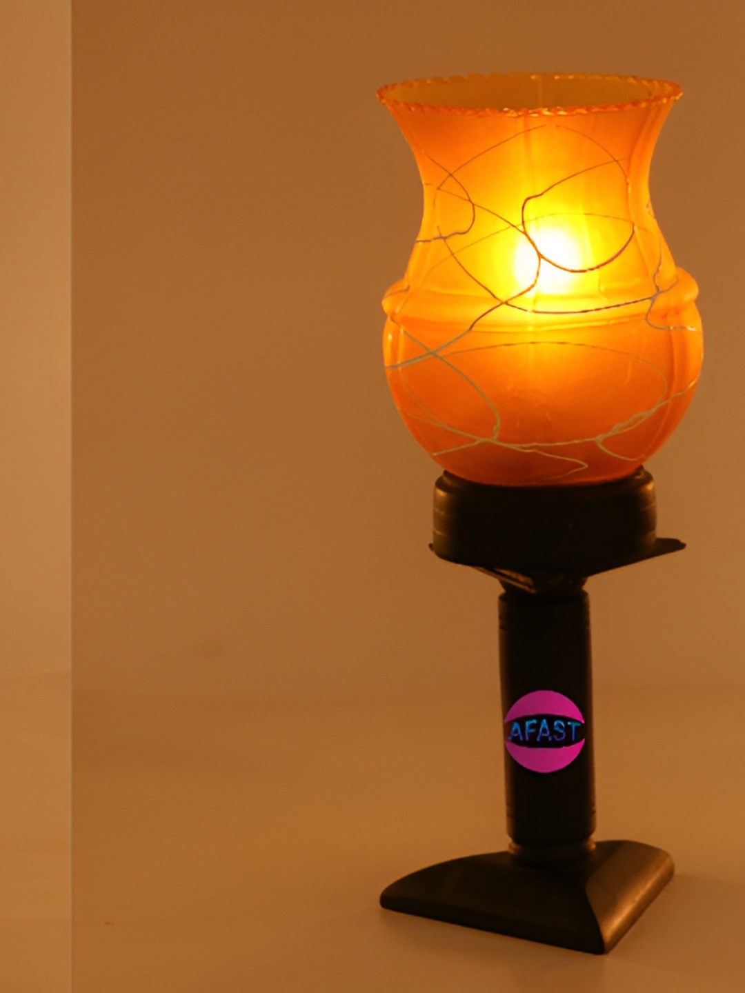 

Afast Printed Wood Contemporary Abstract Shaped Table Lamp, Multi