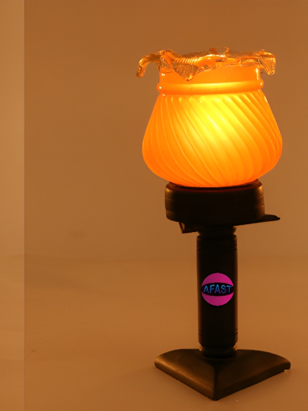 

Afast Orange &Transparent 2Pcs Textured Wooden with Adjustable Table Lamps Cord