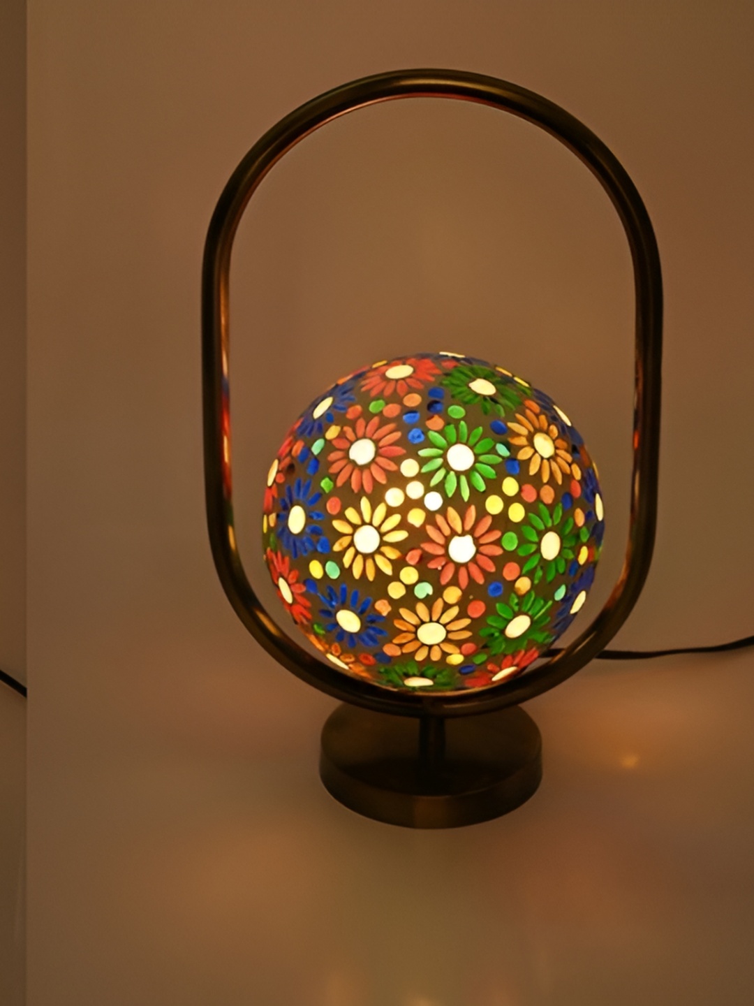 

Afast White & Copper Toned Embellished Glass Table Lamp
