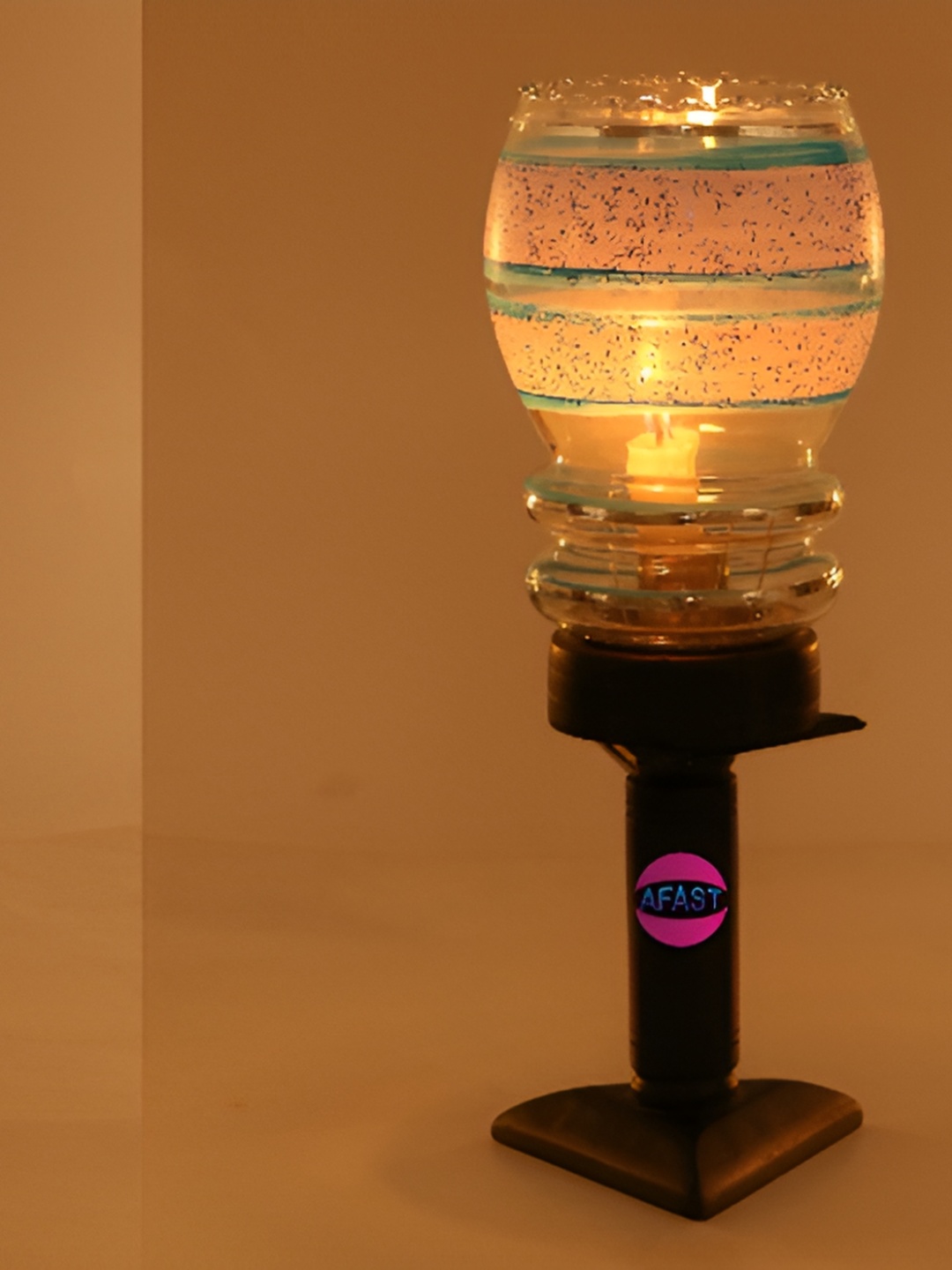 

Afast Transparent & Blue 2 Pieces Printed Wooden Abstract Shaped Table Lamps