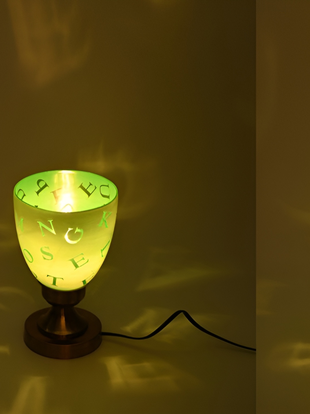 Afast Green Textured Metal Contemporary Table Lamp