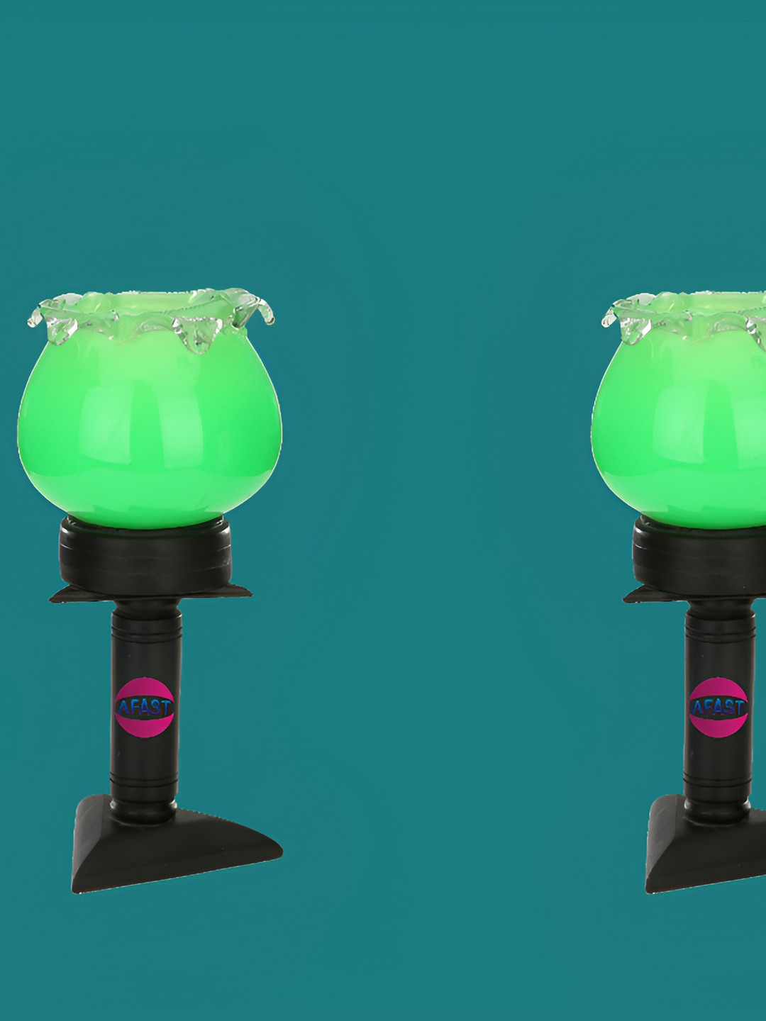 

Afast Transparent & Green 2 Pieces Wooden Abstract Shaped Table Lamps