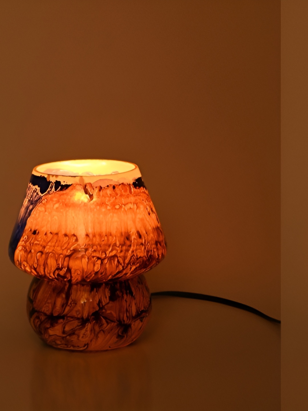 

Afast Brown Abstract Shaped Glass Table Lamp
