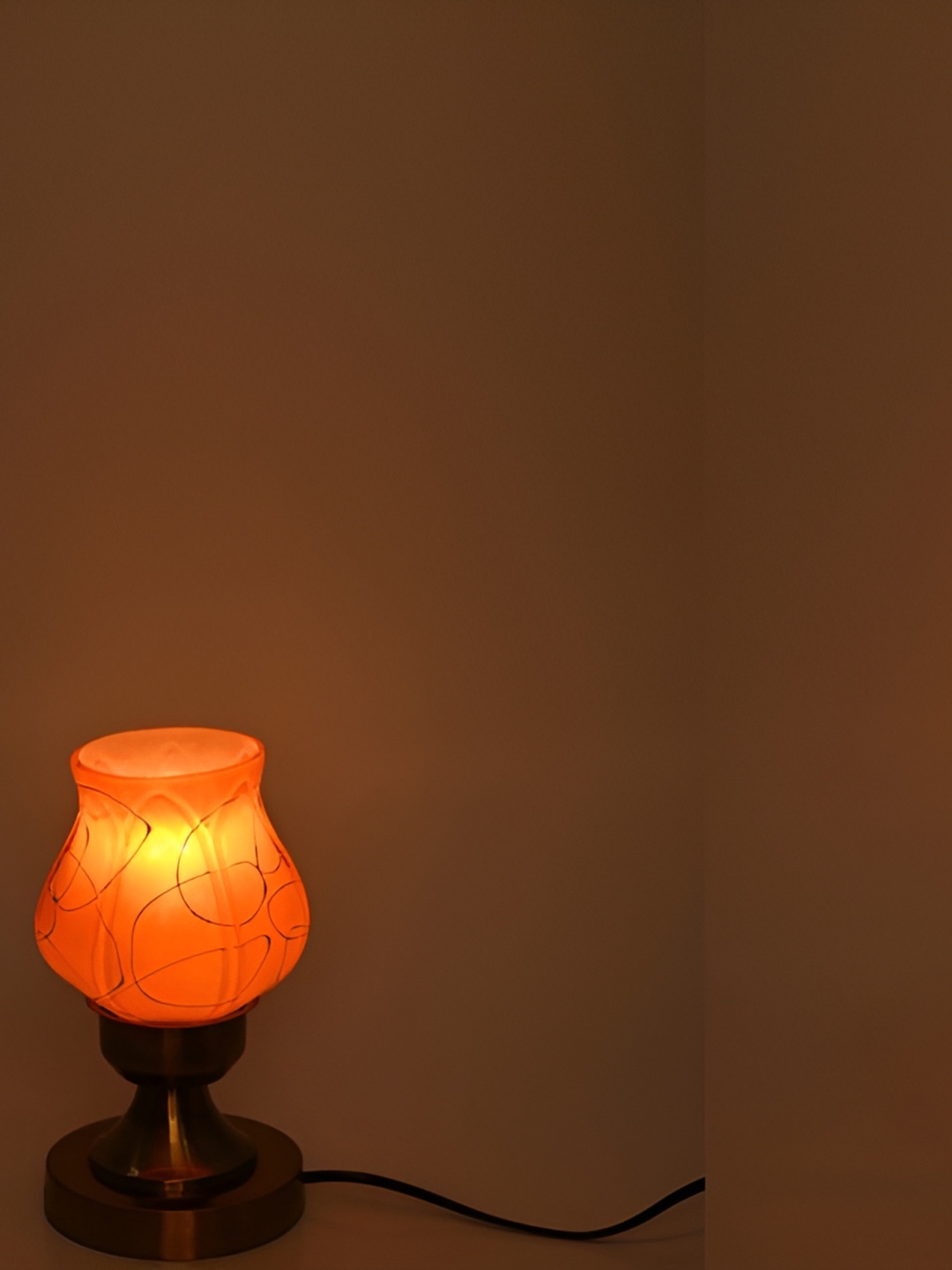 Afast Brown Metal Printed with Adjustable Cord Table Lamp