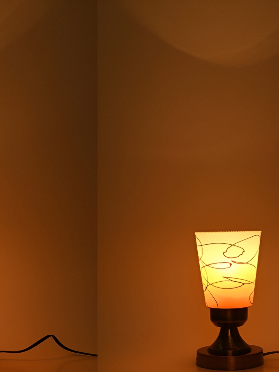 Afast Yellow Metal with Adjustable Cord Table Lamp