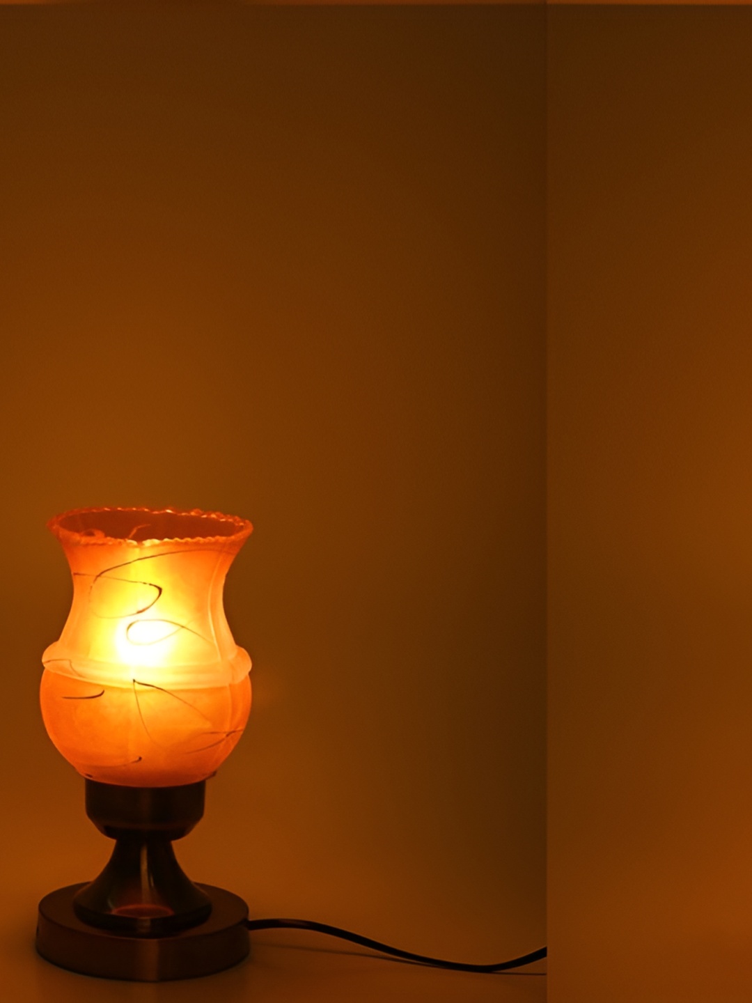 

Afast Transparent Textured Bell Metal Table Lamp With Adjustable Cord