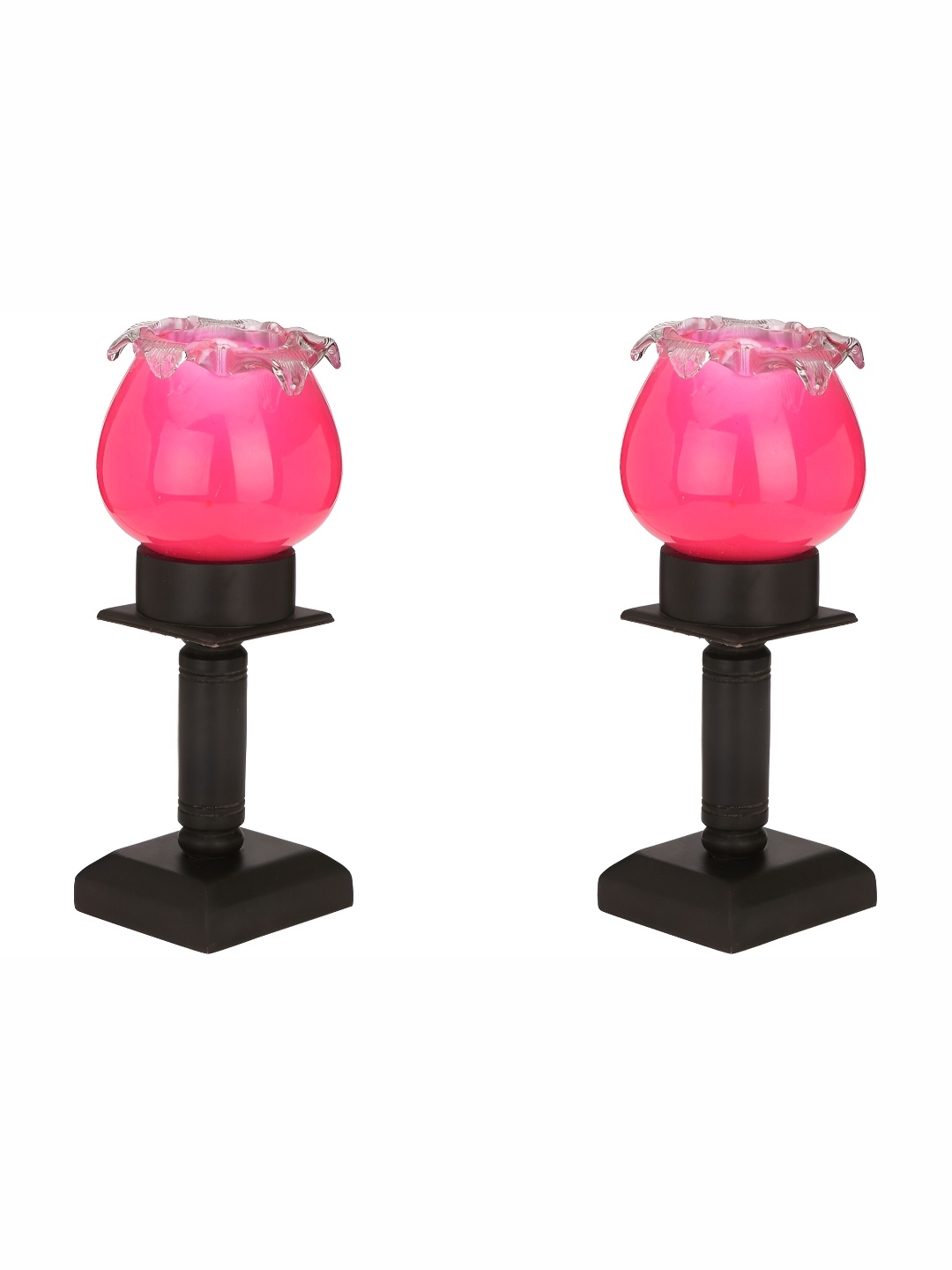 Afast Pink & White Wooden Quirky Bell Shaped Table Lamp with Adjustable Cord