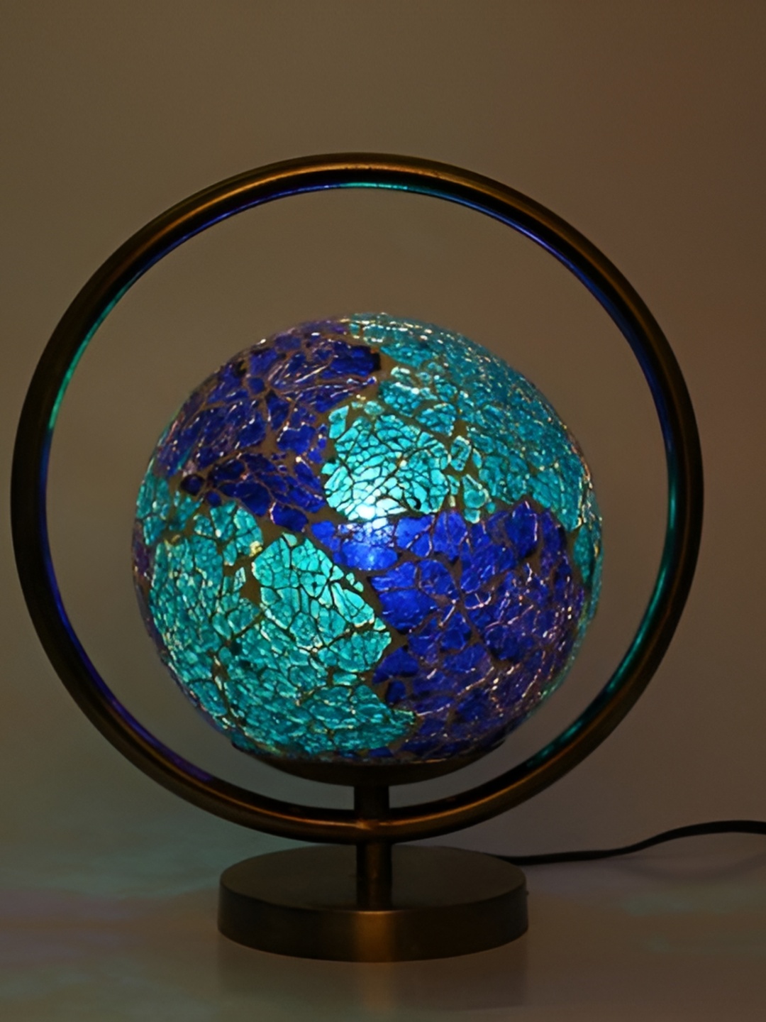 

Afast Blue & Metallic Toned Spherical Metal Table Lamp
