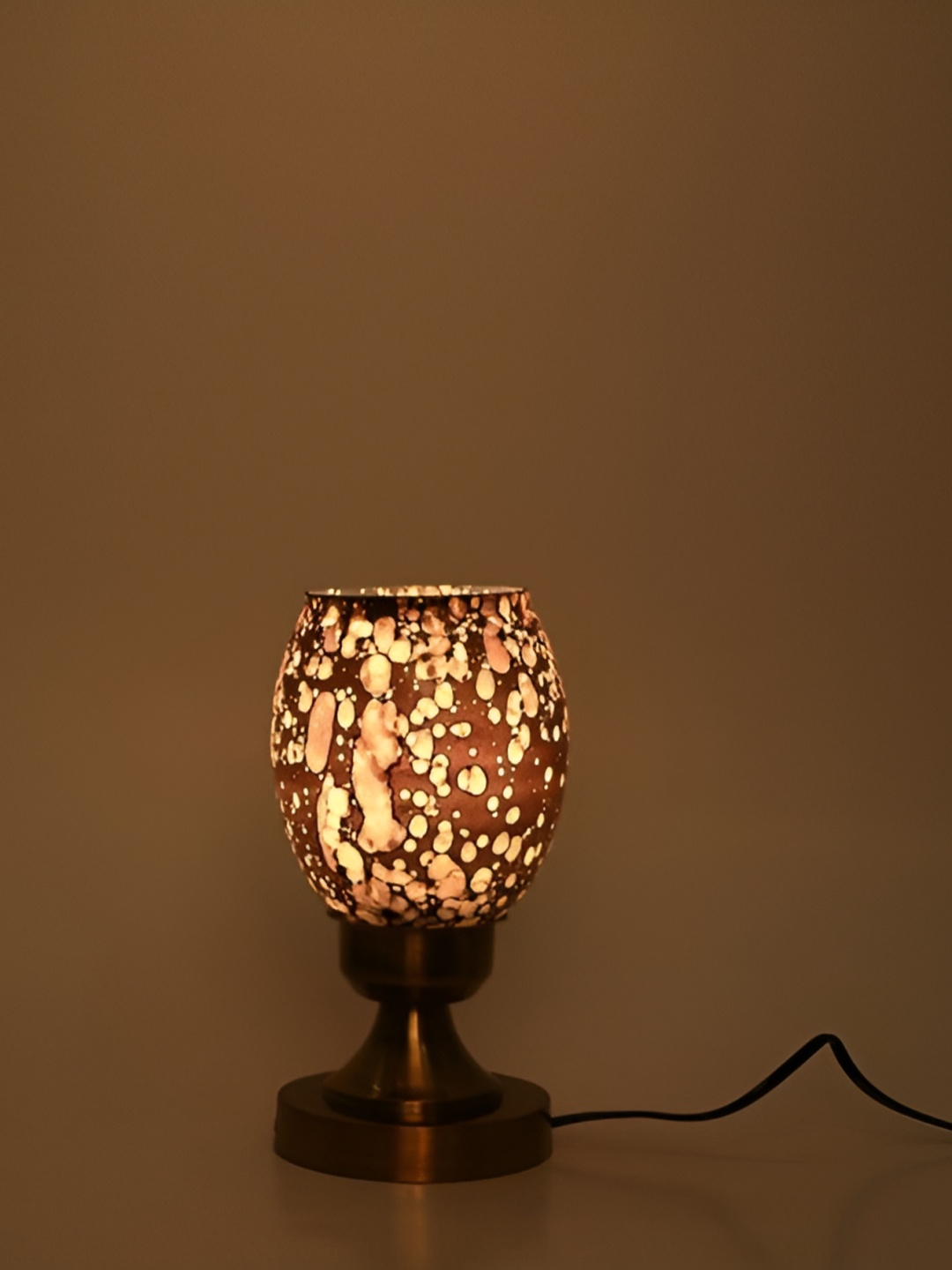 

Afast Brown Printed Abstract Metal Table Lamp With Adjustable Cord