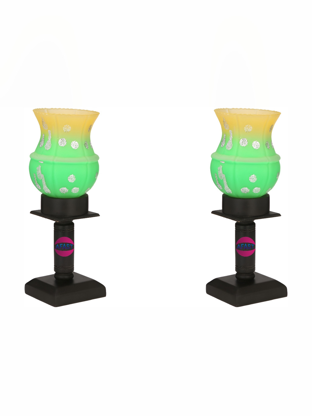 

Afast Colourblocked Wood Contemporary Abstract Shaped Table Lamp, Multi