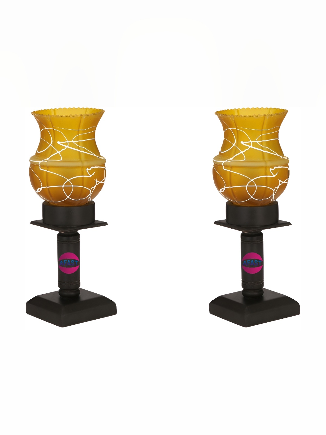

Afast Beige 2 Pcs Printed Wood Contemporary Abstract Shaped Table Lamp