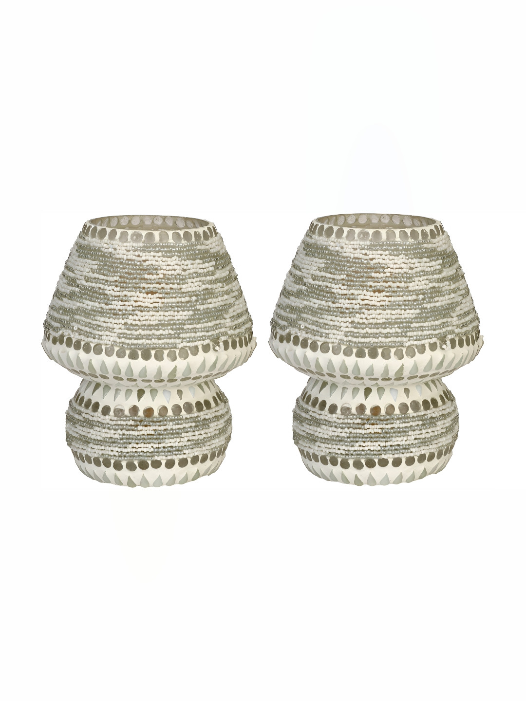 

Afast White & Grey Textured Glass Contemporary Table Lamp
