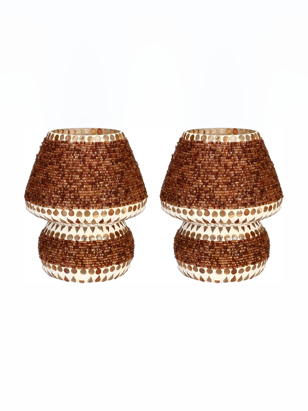 

Afast Brown 2 Pieces Glass Adjustable Cord Table Lamps