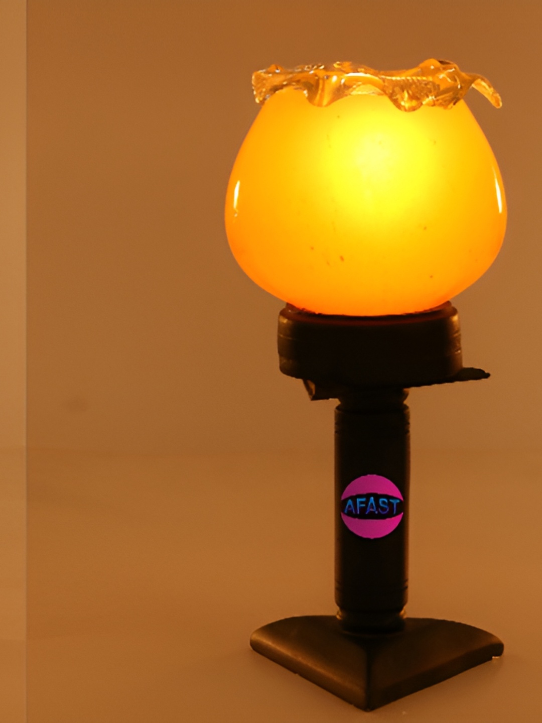 Afast Orange & Black 2Pcs Wooden Adjustable Cord Table Lamp