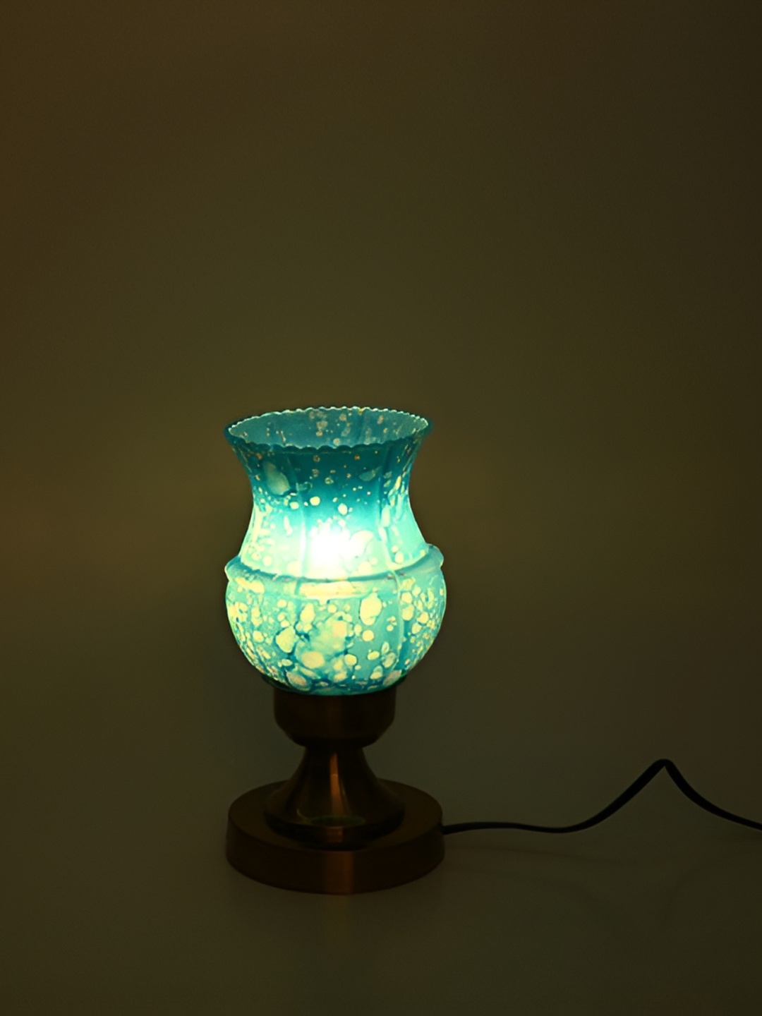 

Afast Blue Printed Metal Bell Table Lamp with Adjustable Cord