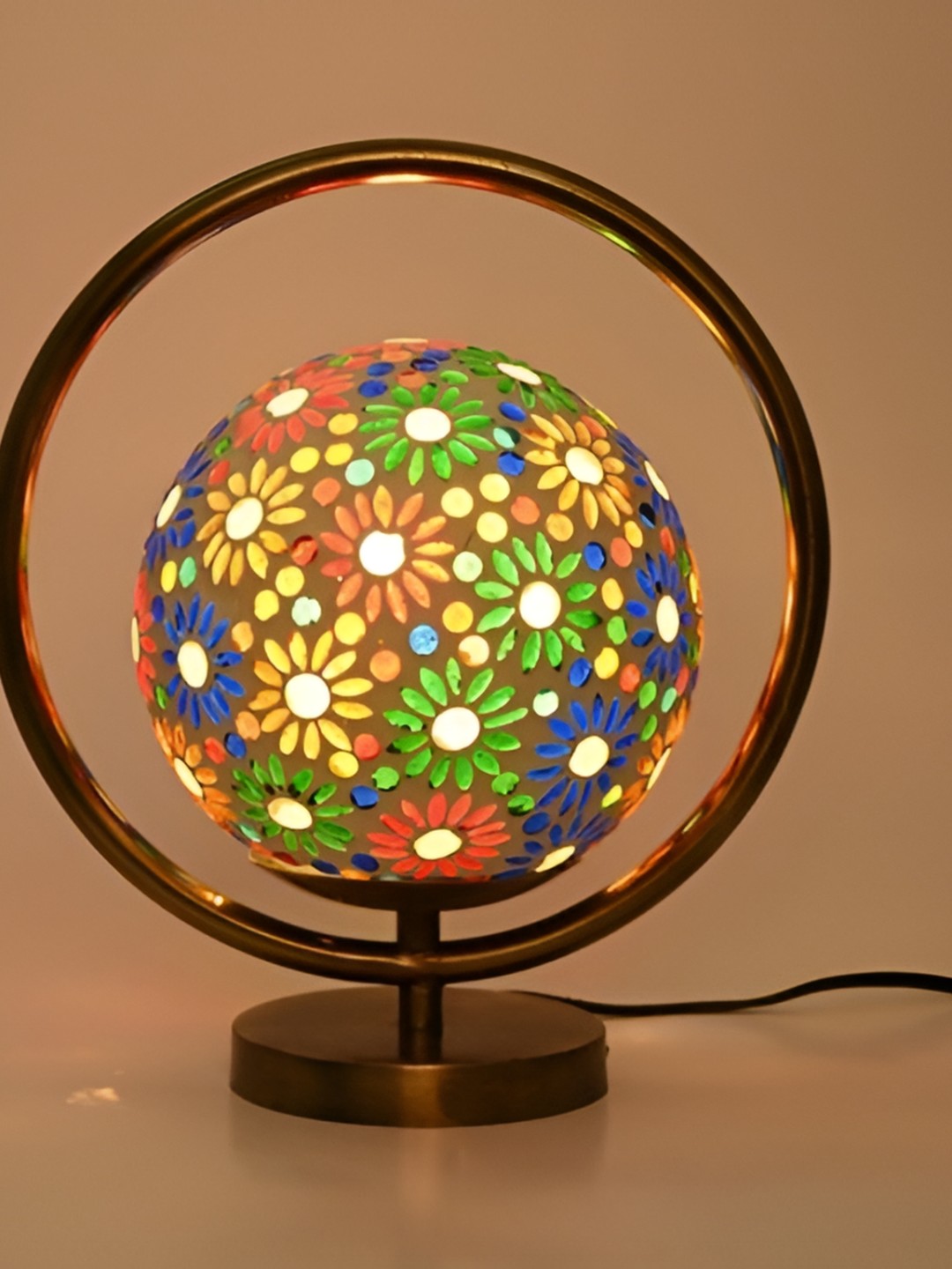 

Afast Green & yellow 2 Pieces Textured Spherical Shaped Contemporary Table Lamp