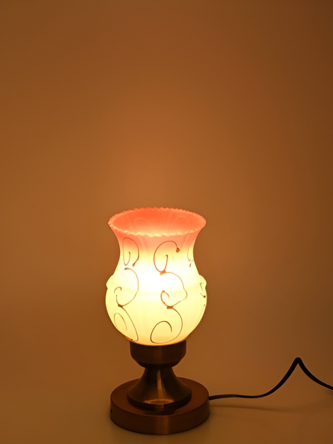 

Afast White & Orange 2 Pieces Printed Abstarct Shaped Contemporary Table Lamps