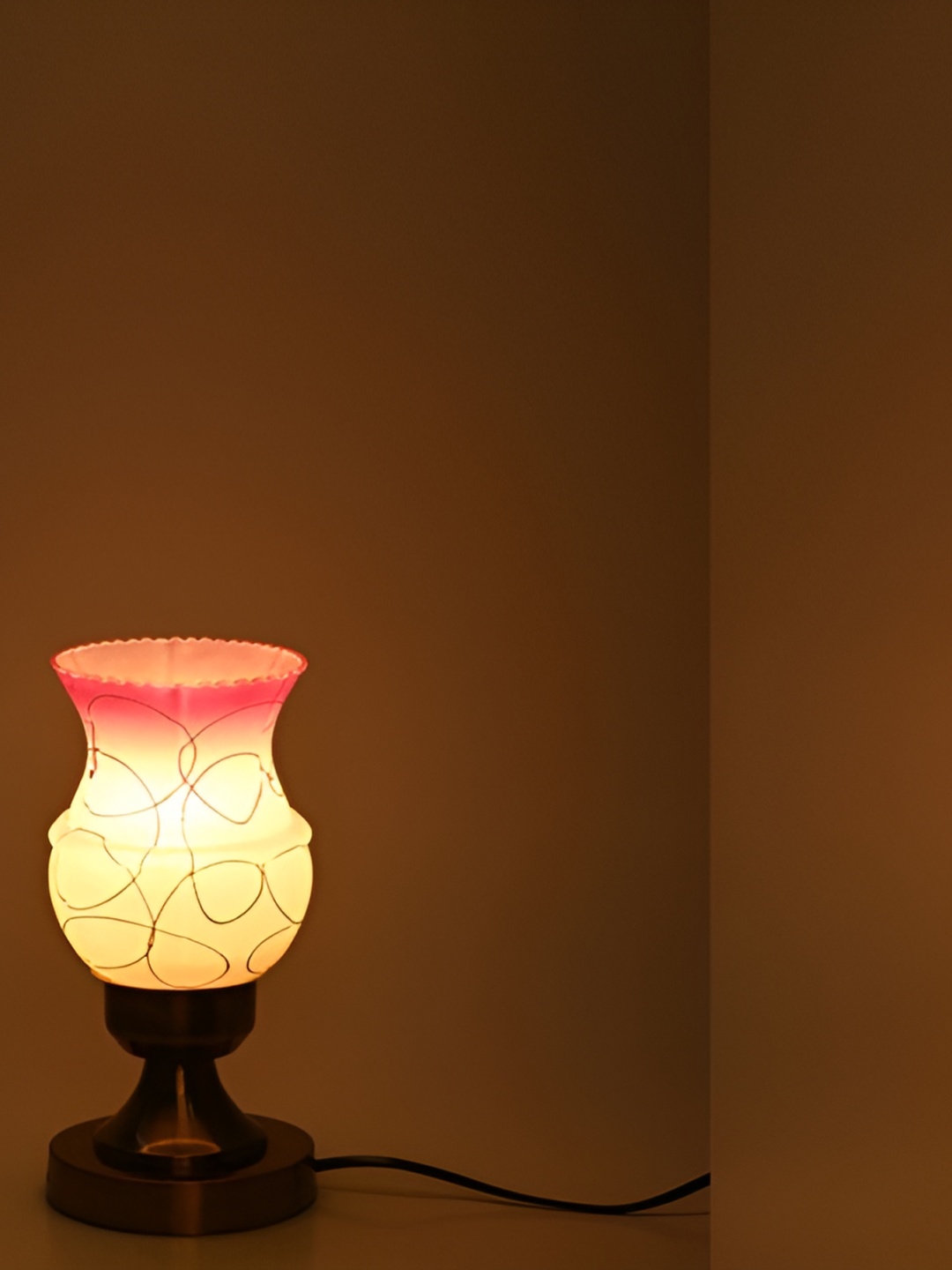

Afast White & Orange 2 Pieces Metal with Adjustable Cord Table Lamp