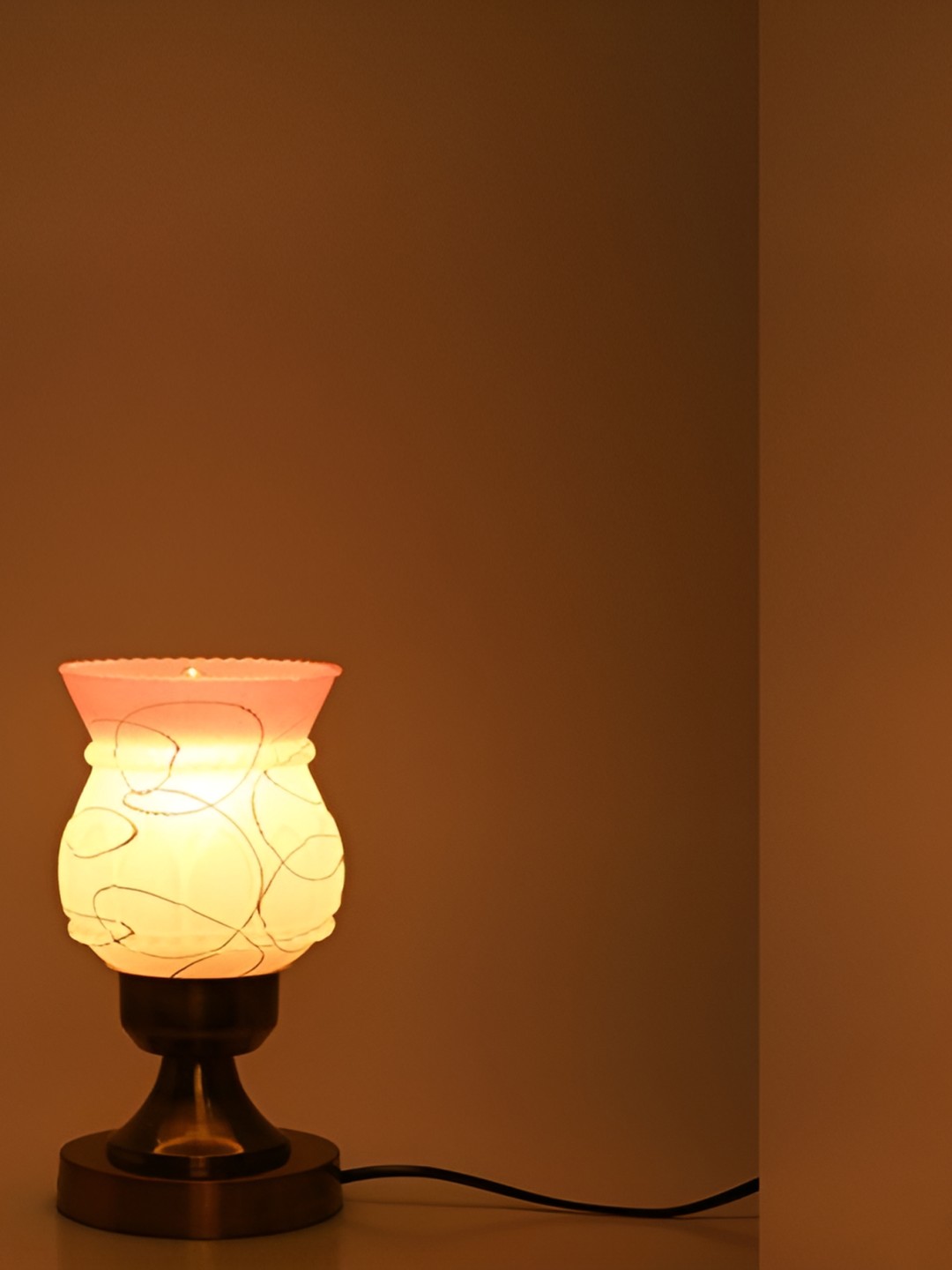 Afast Yellow & Black Metal Textured Abstract Table Lamps with Adjustable Cord