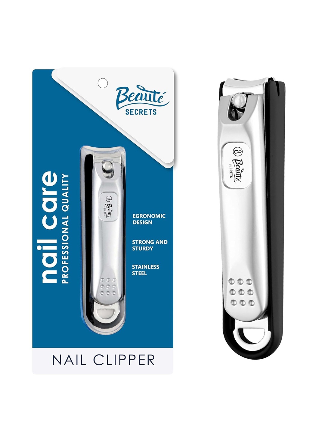 

Beaute Secrets Nail Clippers Anti Splash Cutter with Cross Bolt Technology, Silver