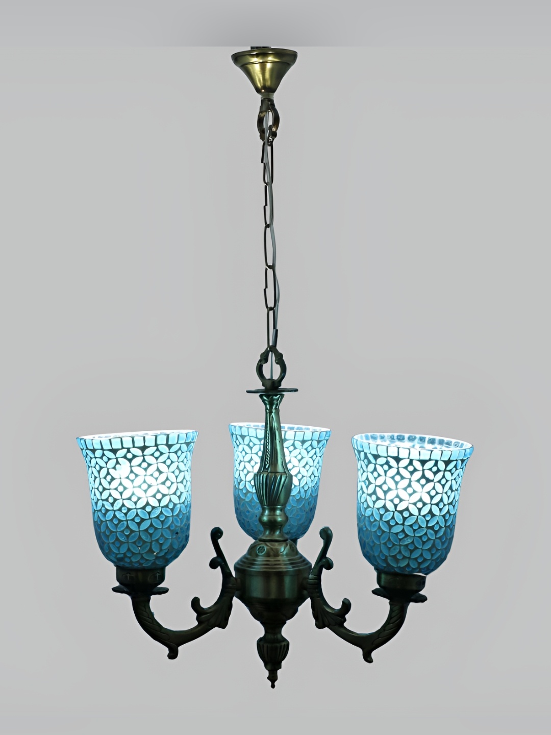 

Afast White & Blue Printed Glass Ceiling Lamp